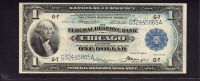Fr.728, 1918 $1 Chicago Federal Reserve Bank Note, G32445865A, Very Fine 